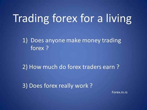 trading forex for a living